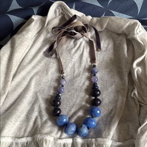 Ann Taylor Blue and Purple Beaded Necklace